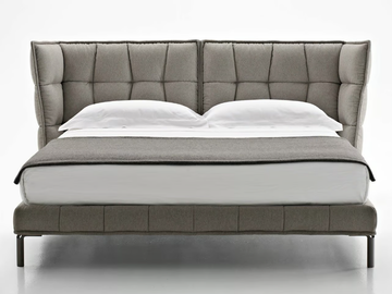HUSK - Fabric double bed with upholstered headboard by B&B Italia - view 2